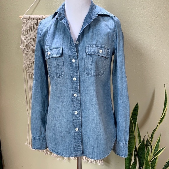 J. Crew Tops - J. crew KEEPER button down chambray shirt